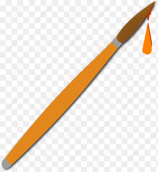 orange clipart paintbrush - kwast illustratie png