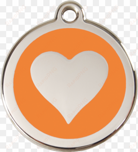 orange heart 20mm pet tag by red dingo - red dingo cat id tag stainless steel