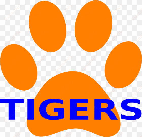 orange paw print tigers clip art at clipart library - tigers orange and blue