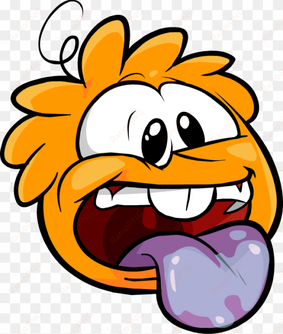 orange puffle troll face - orange puffle png