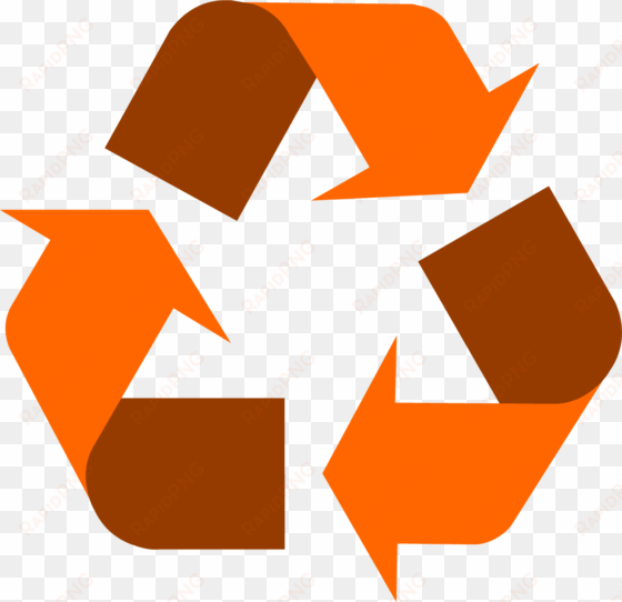 orange recycling symbol - purple recycle symbol