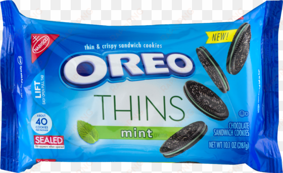 oreo thins mint crème chocolate sandwich cookies