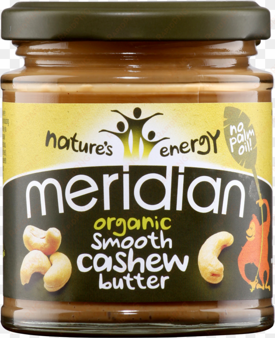 org cashew butter 170g front - meridian smooth almond butter