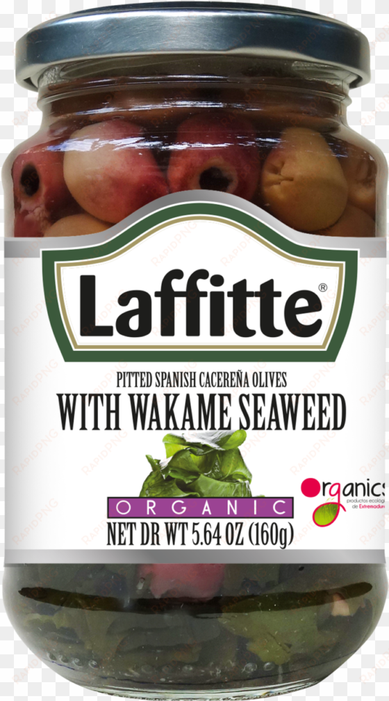 organic pitted natural olives with wakame seaweed