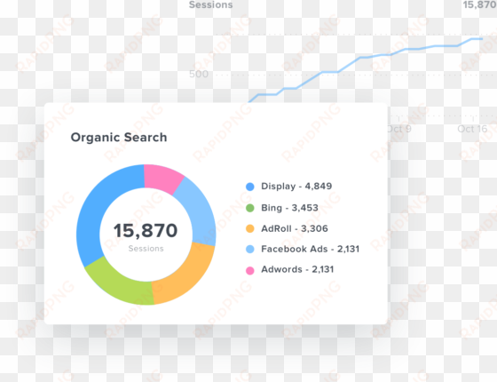 organic search pie chart in google analytics dashboard - circle