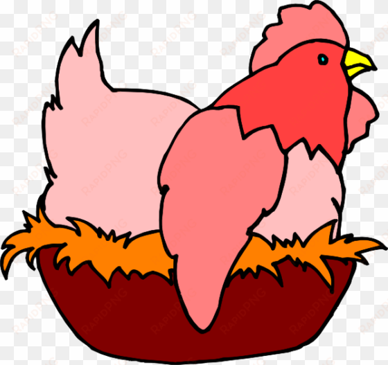 original png clip art file red chicken in a nest svg