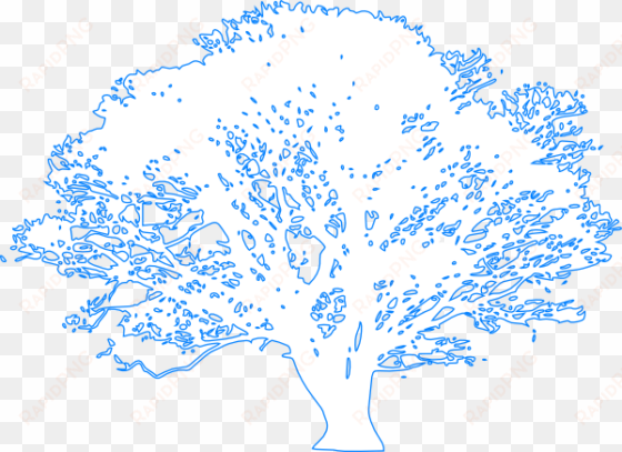 original png clip art file white tree blue outline