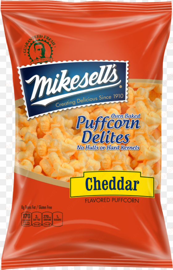 original puffcorn delites mikesells png puff corn hulless - mikesell's cheddar oven baked puffcorn delites, 5.5
