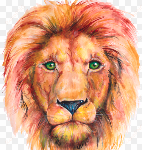 original watercolor aslan - masai lion