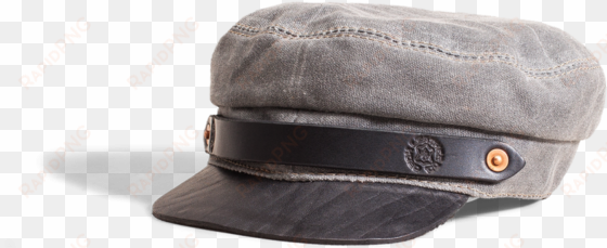 orox grey canvas and black leather hat - suede