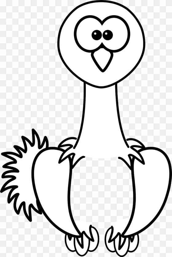ostrich black white line - ostrich coloring page cartoon
