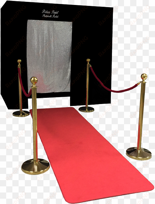 our big black photo booth with the red carpet runway - booth set up red carpet