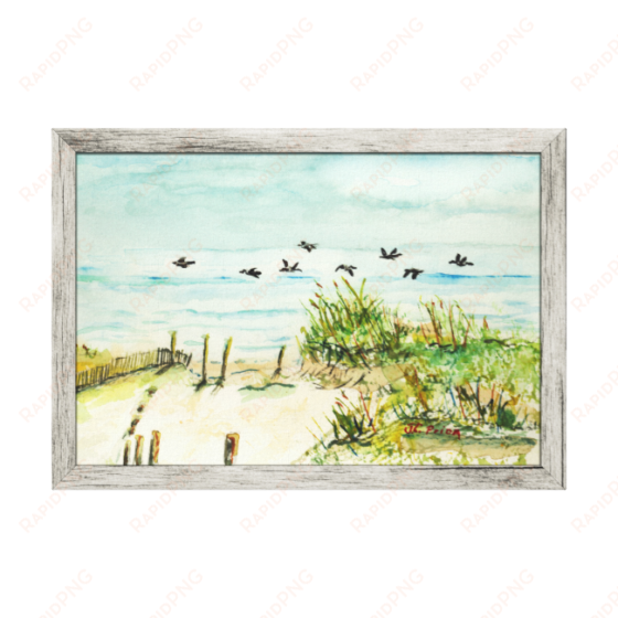 outer banks sand dunes and seagulls wrapped canvas - vintage outer banks postcards