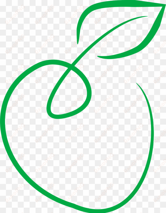 outline 6 apple drawing clipart - green apple drawing