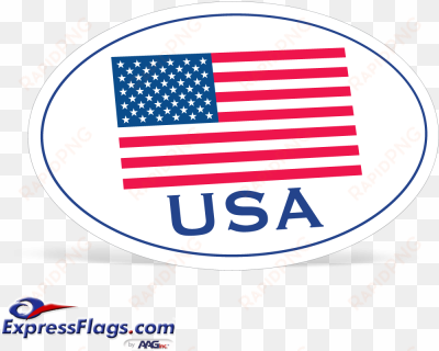 oval american flag die cut decals - american flag