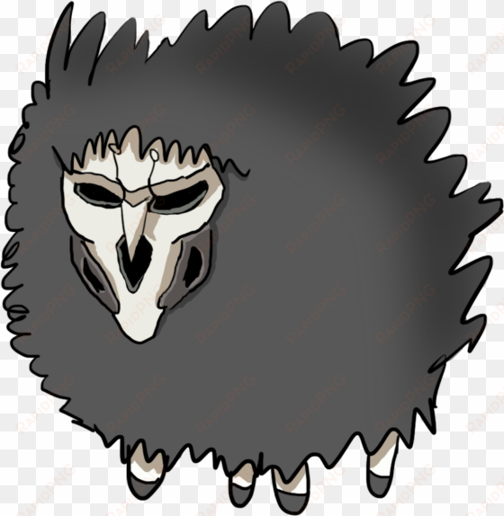 overwatch mammal black and white head - fluffy reaper