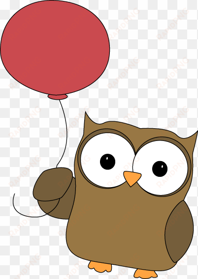 owl carried away by balloon - animals with balloons clipart