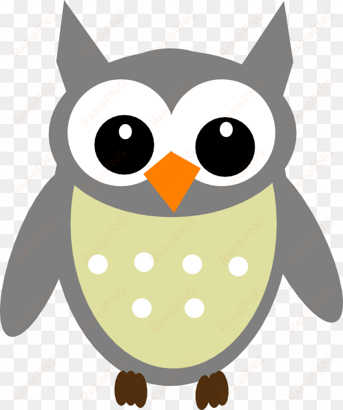 owl math clipart - yellow and grey owl