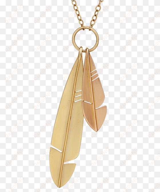 p native feather necklace web - gold native feather necklace