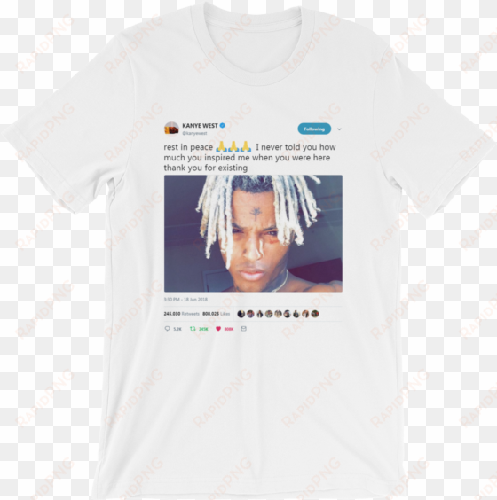 P Xxxtentation, Kanye West Tweet"rip Xxxtentacion" - Kanye West Xxxtentacion Shirt transparent png image