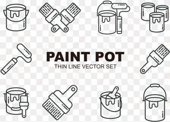 paint pot icons vector - vector graphics