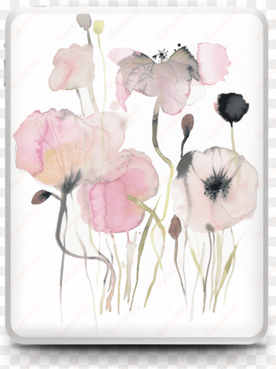 painted pink flowers - watercolor painting