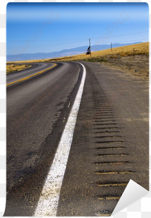 painted white line on curved road wall mural • pixers® - freeway