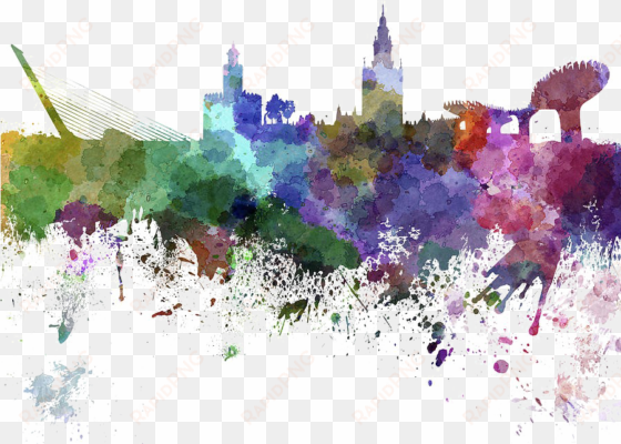 painting download transparent png image - city paintings with white background