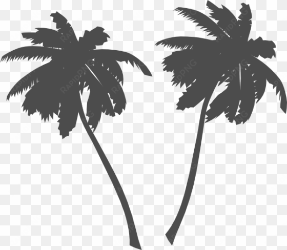 palm trees and sun black and white png vector - palm tree clip art