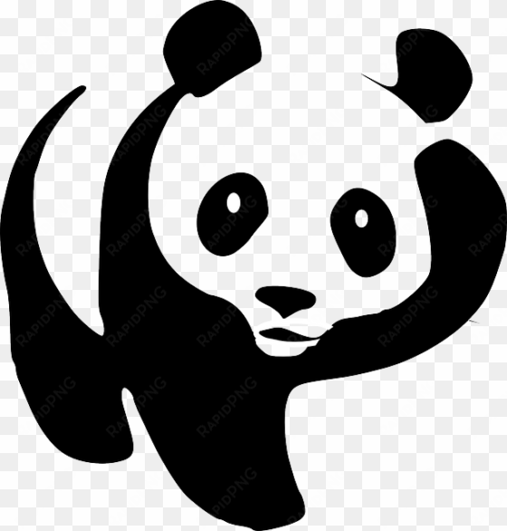Panda Hugs - Panda Clipart Black And White transparent png image
