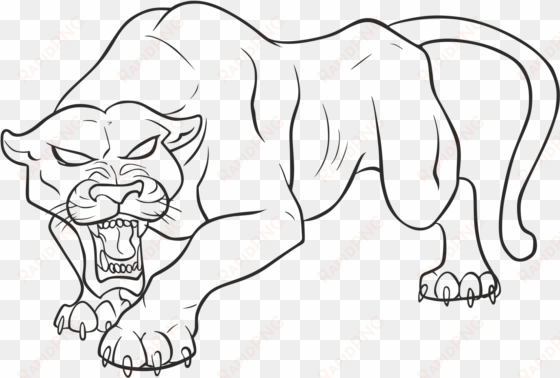 panther png pic - black panther animal drawing