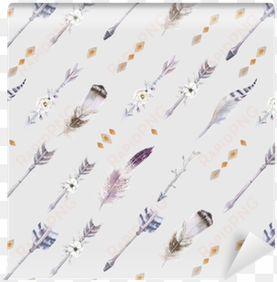 papel de parede watercolor boho padrão sem costura - official kristina kvilis arrow pattern 7 hard back