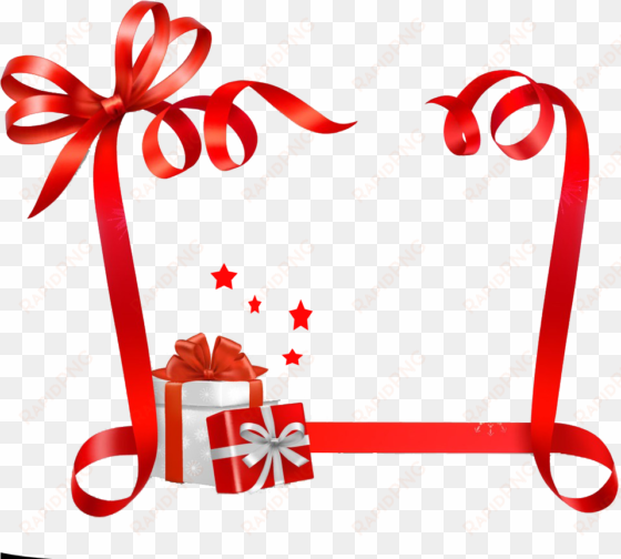 paper christmas name tag ribbon sticker - gift box ribbon vector free download