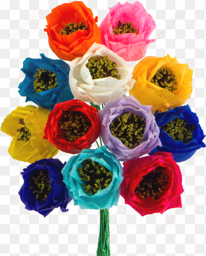 paper roses - bouquet of different colored roses