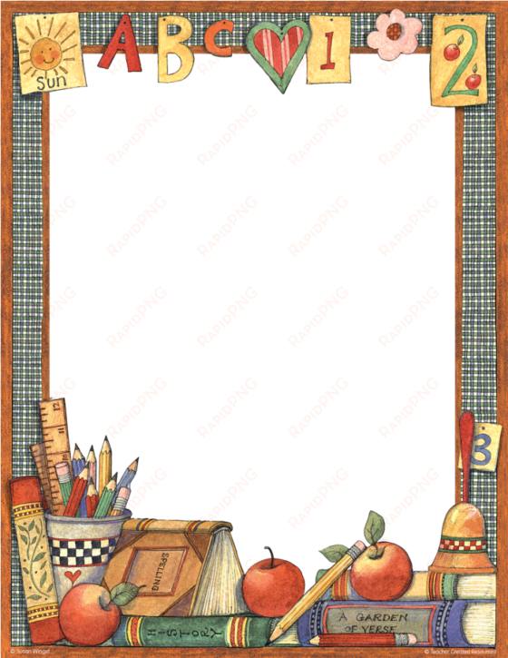 paper teacher computer education - page border