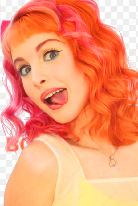 paramore, hayley williams, and hayley image - hayley williams half pink half orange