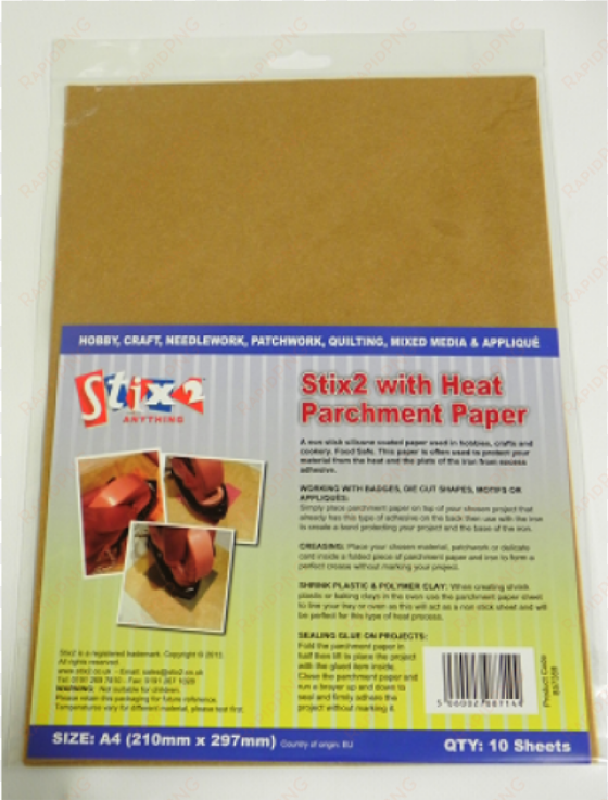 parchment paper - stix2 - iron on adhesive delicate materials 2 a4 sheets