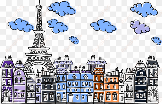 paris eiffel city cute drawing clipart png - eiffel tower