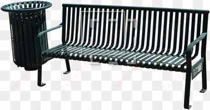 park bench and trash - park bench with transparent background