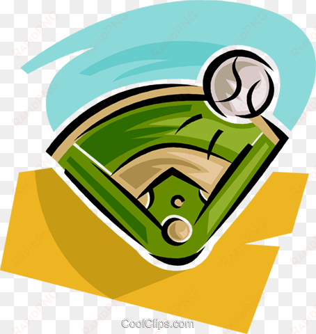 parque de béisbol y la pelota libres de derechos ilustraciones - baseball diamond clip art
