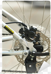 part of mountain bike brake disc in close up - mountain bike