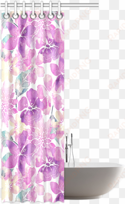 pastel watercolor flower pattern shower curtain - window film