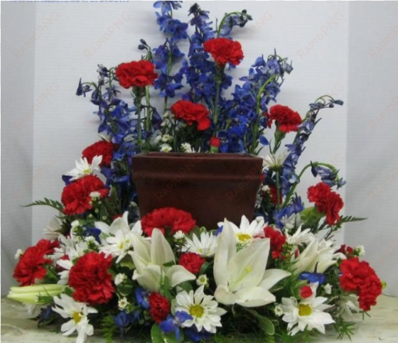 patriotic boxed cremation urn wreath - cremation flower arrangements urn