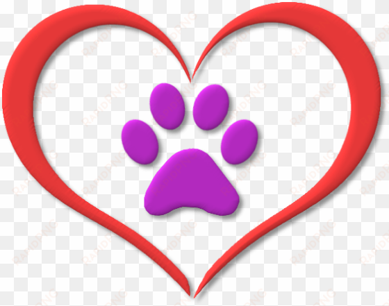 paw in heart - love my dog heart png