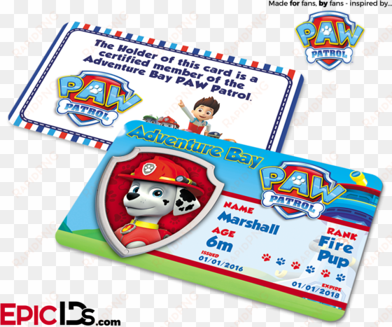 paw patrol inspired adventure bay paw patrol id card - shaun of the dead foree electric name badge w bar pin