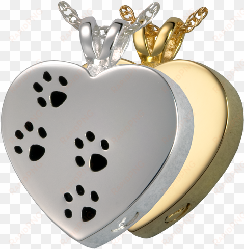paw prints on my heart pet jewelry shown in silver - cremation jewellery ashes urn cat pendant keepsake