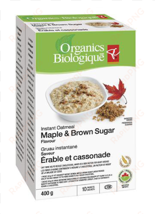 pc organics maple & brown sugar flavour instant oatmeal - pc organic oatmeal