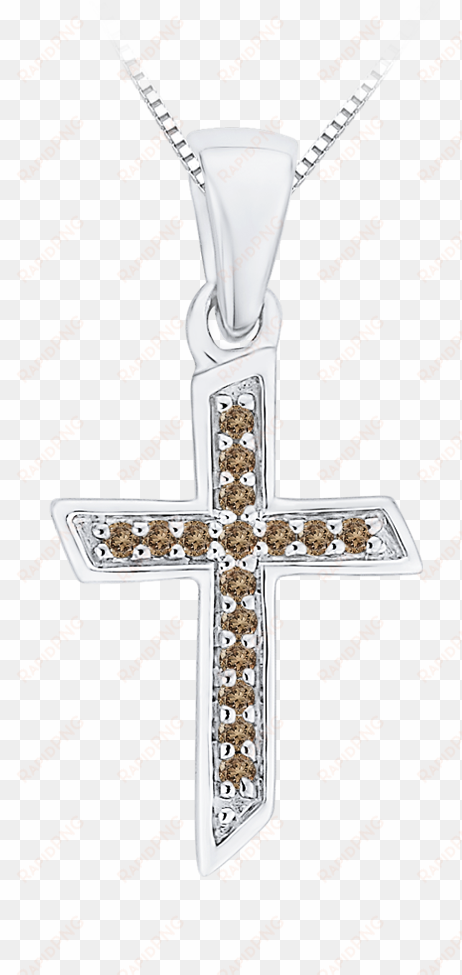 pc0094brt-09w - fashion diamond cross pendant for two tone