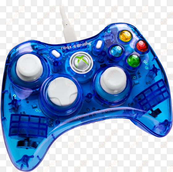 pdp rock candy xbox 360 wired controller, blueberry - rock candy wired controller