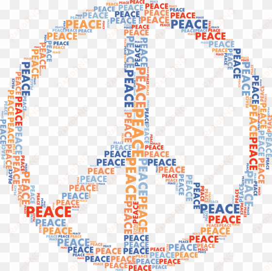 peace sign word cloud no background - transparent background peace clipart